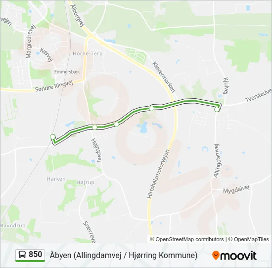 850 Bus Line Map