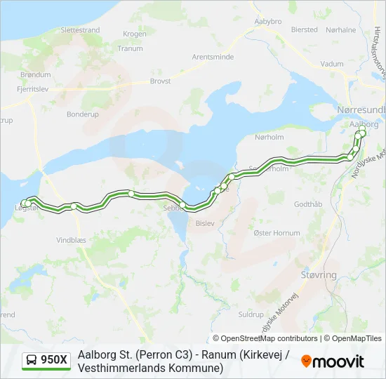 950X Bus Line Map