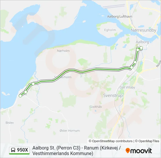 950X Bus Line Map