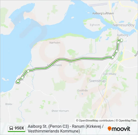 950X Bus Line Map
