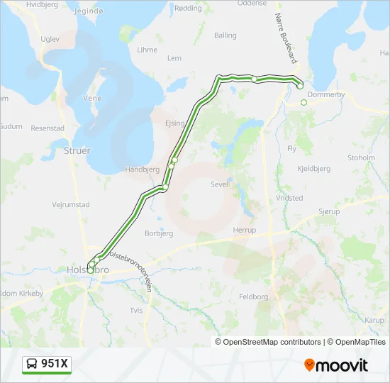 951X Bus Line Map