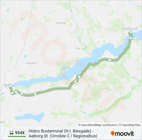 954X Bus Line Map