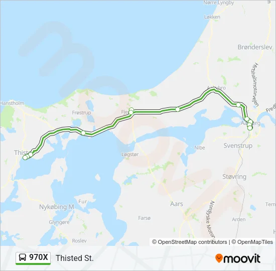 970X Bus Line Map