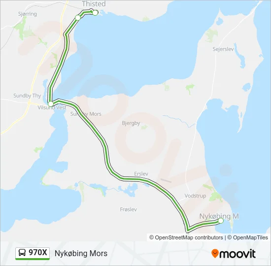 970X Bus Line Map