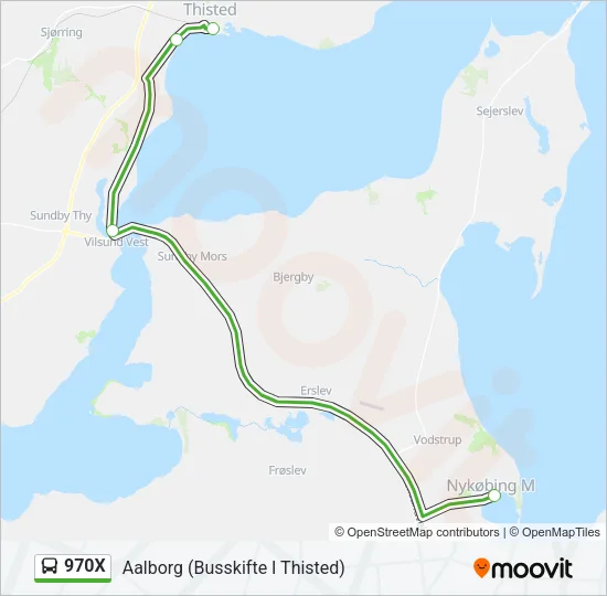 970X Bus Line Map
