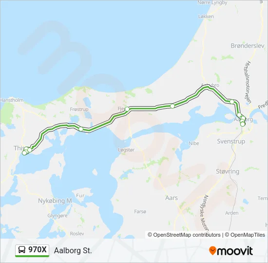 970X Bus Line Map