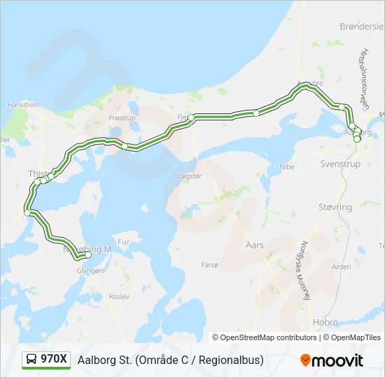970X Bus Line Map