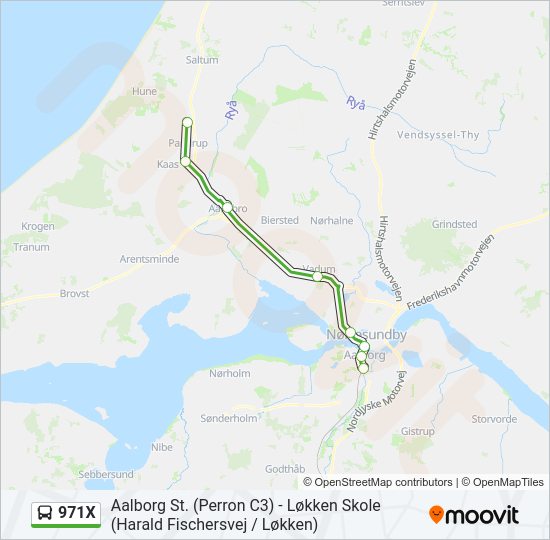 971X bus Line Map