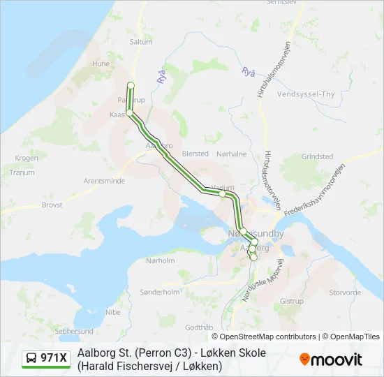 971X Bus Line Map