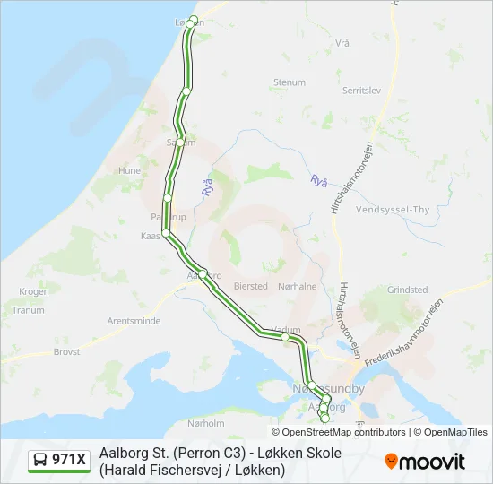 971X Bus Line Map