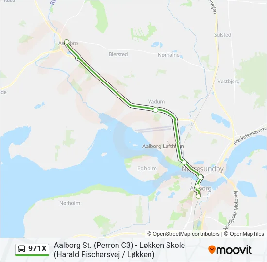 971X Bus Line Map