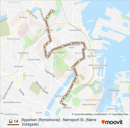 14 Bus Line Map