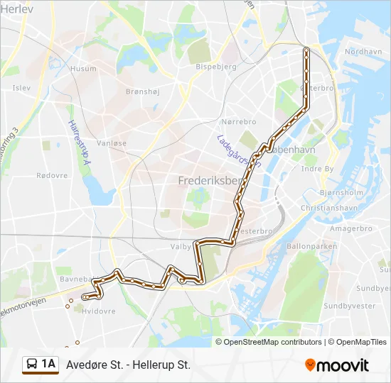 1A bus Linjekort