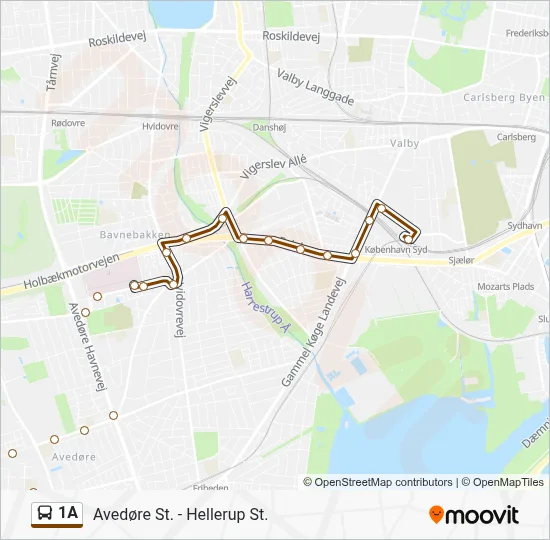 1A bus Linjekort