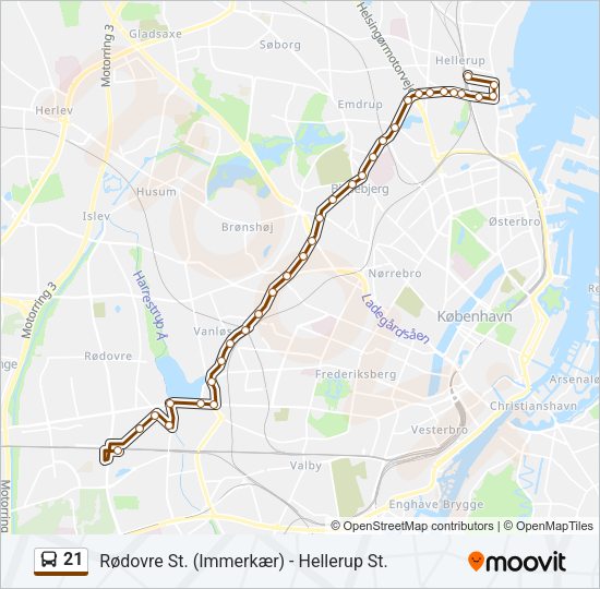 21 Bus Line Map