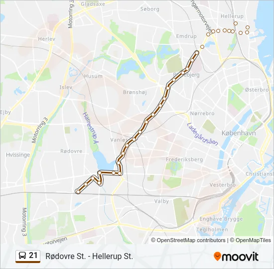 21 Bus Line Map