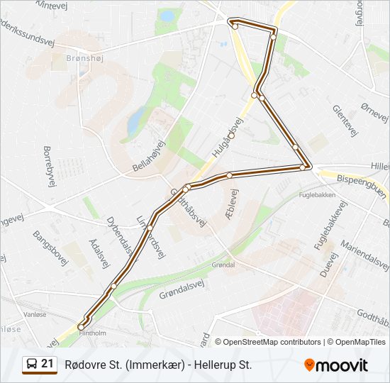 21 Bus Line Map