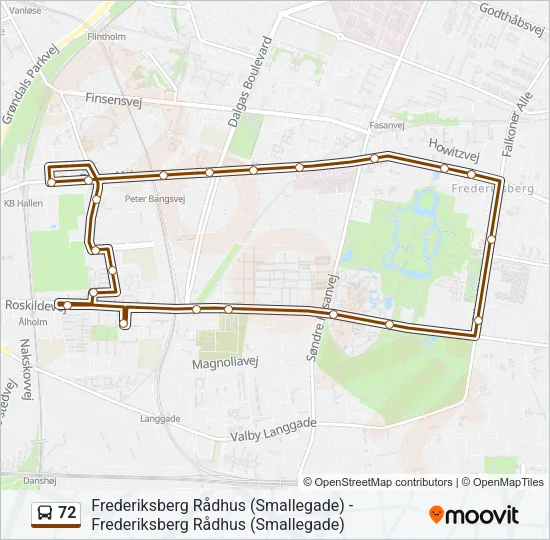 72 Bus Line Map