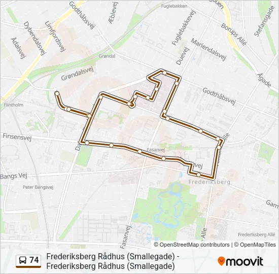 74 Bus Line Map