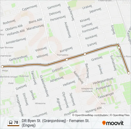 78 Bus Line Map