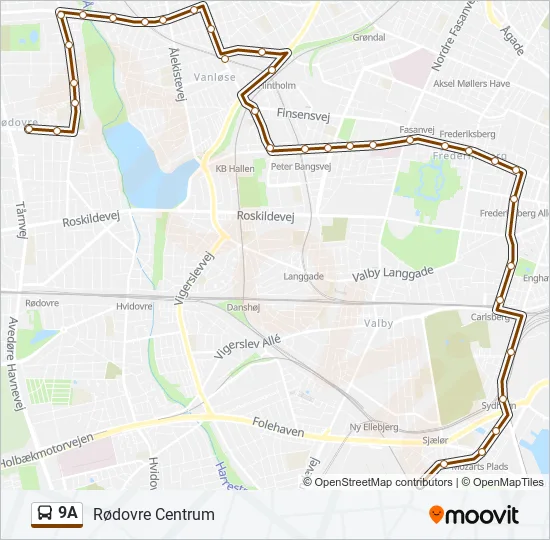 9A Bus Line Map