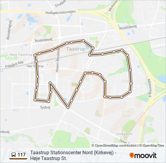 117 bus Line Map