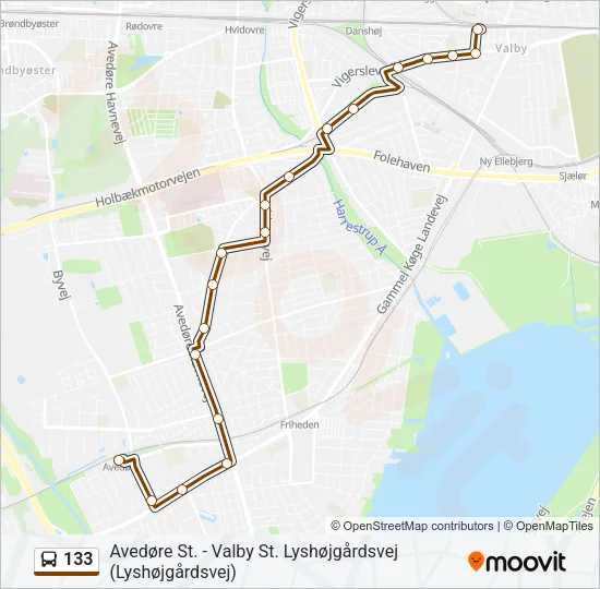 133 Bus Line Map