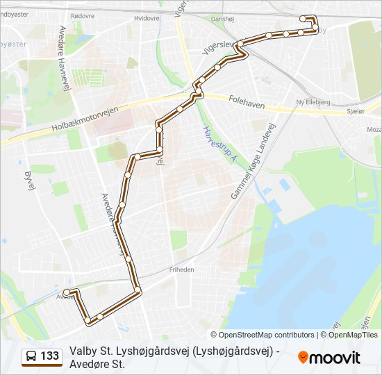 133 bus Line Map