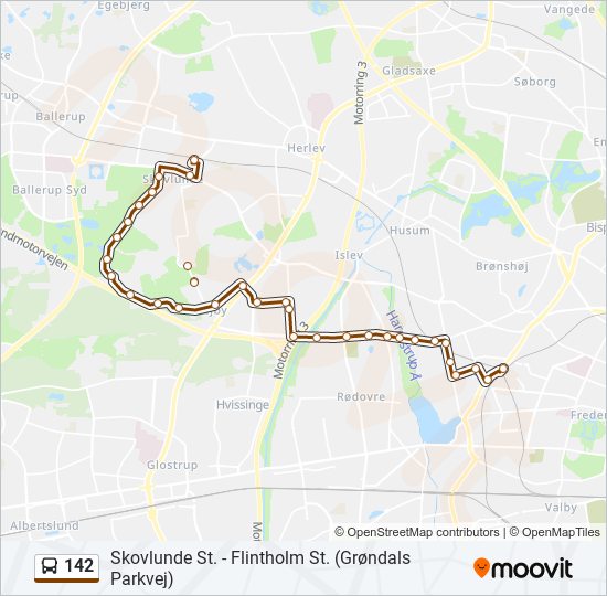 142 bus Line Map