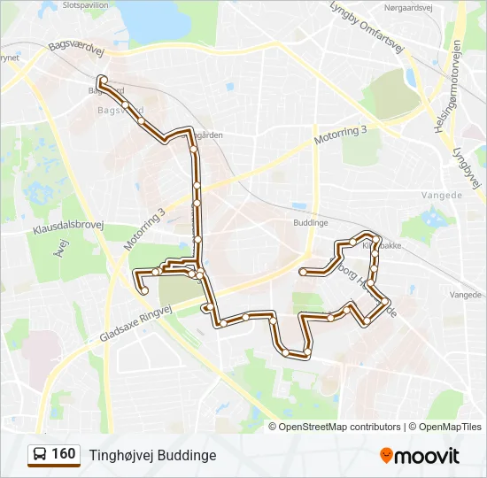 160 Bus Line Map