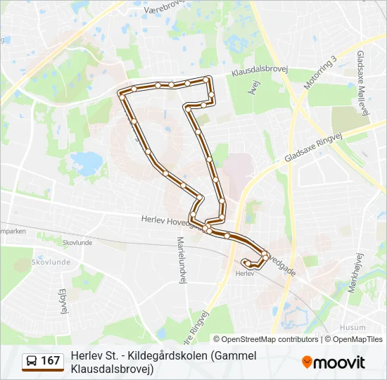 167 Bus Line Map