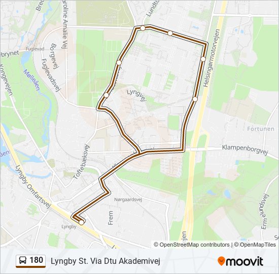 180 bus Line Map