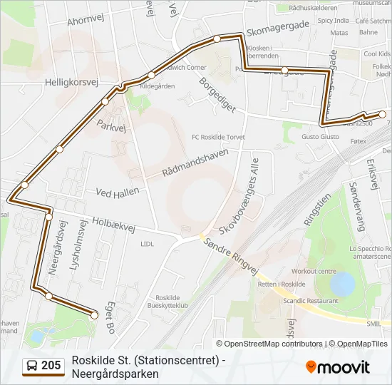 205 Bus Line Map