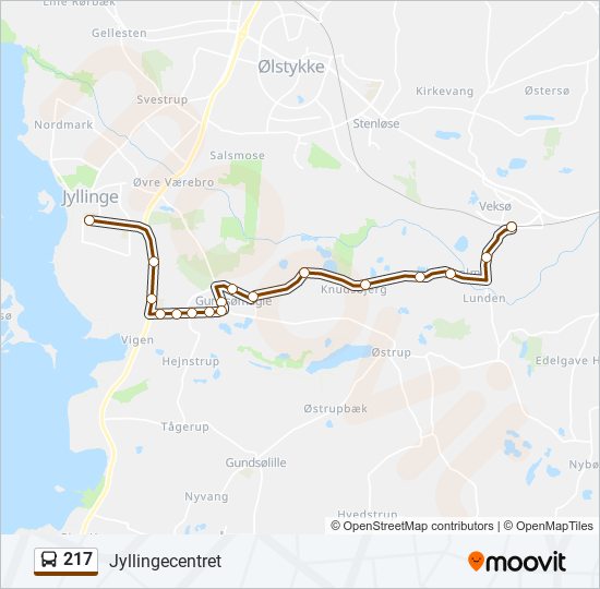 217 bus Line Map