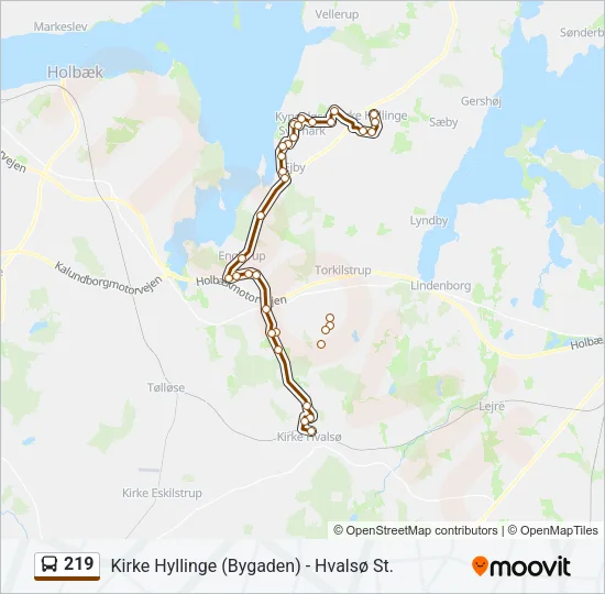 219 Bus Line Map