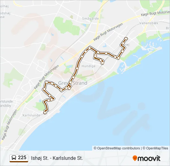 225 Bus Line Map