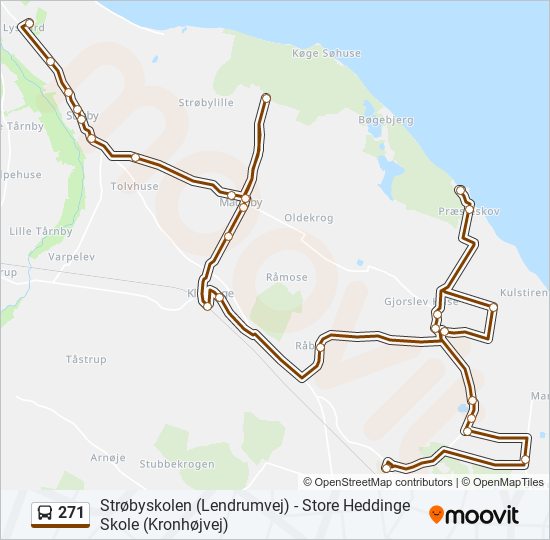 Bus 271 Route Map 271 Route: Schedules, Stops & Maps - Store Heddinge Skole (Updated)