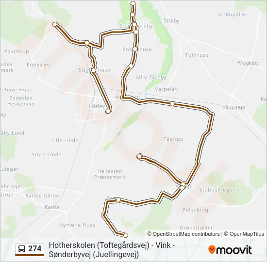 274 Bus Line Map