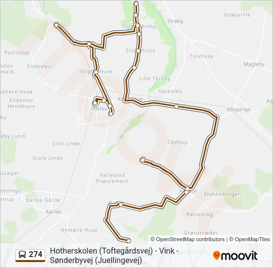 274 Bus Line Map