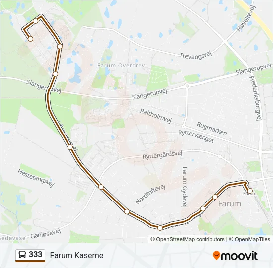 333 Bus Line Map