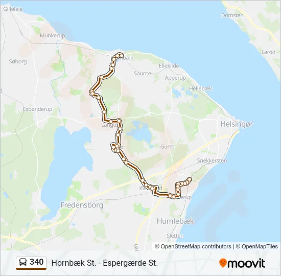 340 Bus Line Map