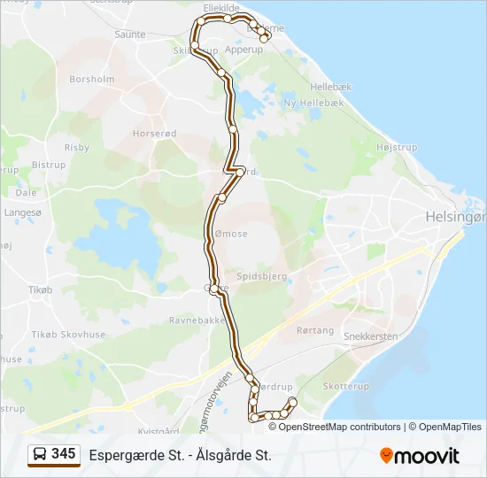 345 Bus Line Map