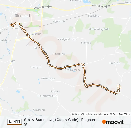 411 Bus Line Map