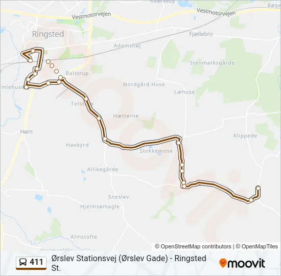 411 Bus Line Map