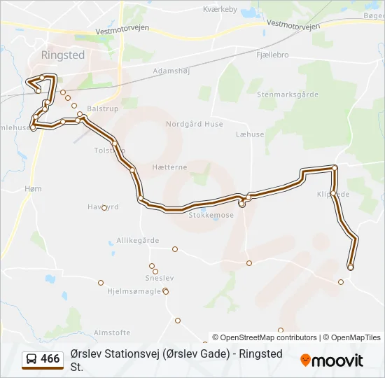 466 Bus Line Map