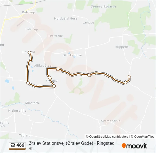 466 Bus Line Map