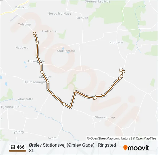 466 Bus Line Map
