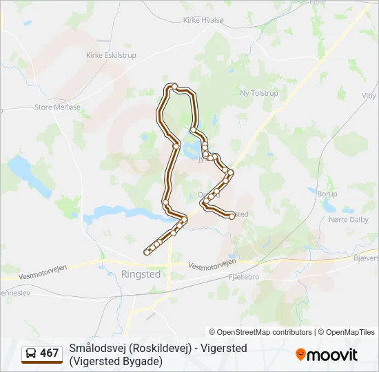 467 Bus Line Map