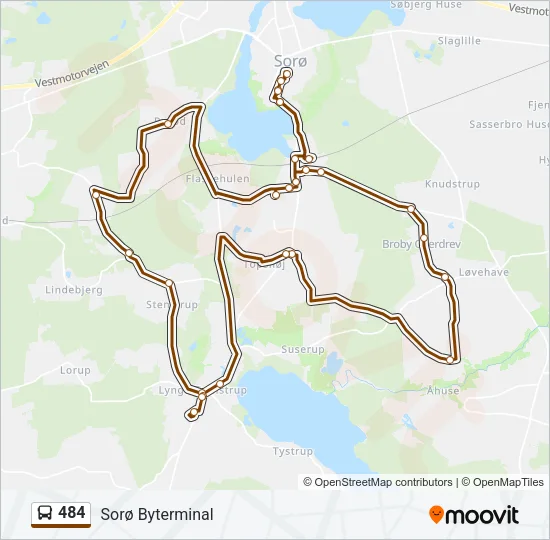 484 Bus Line Map