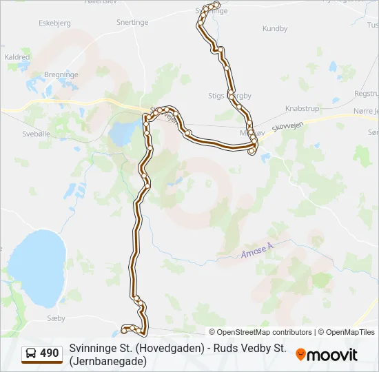 490 Bus Line Map